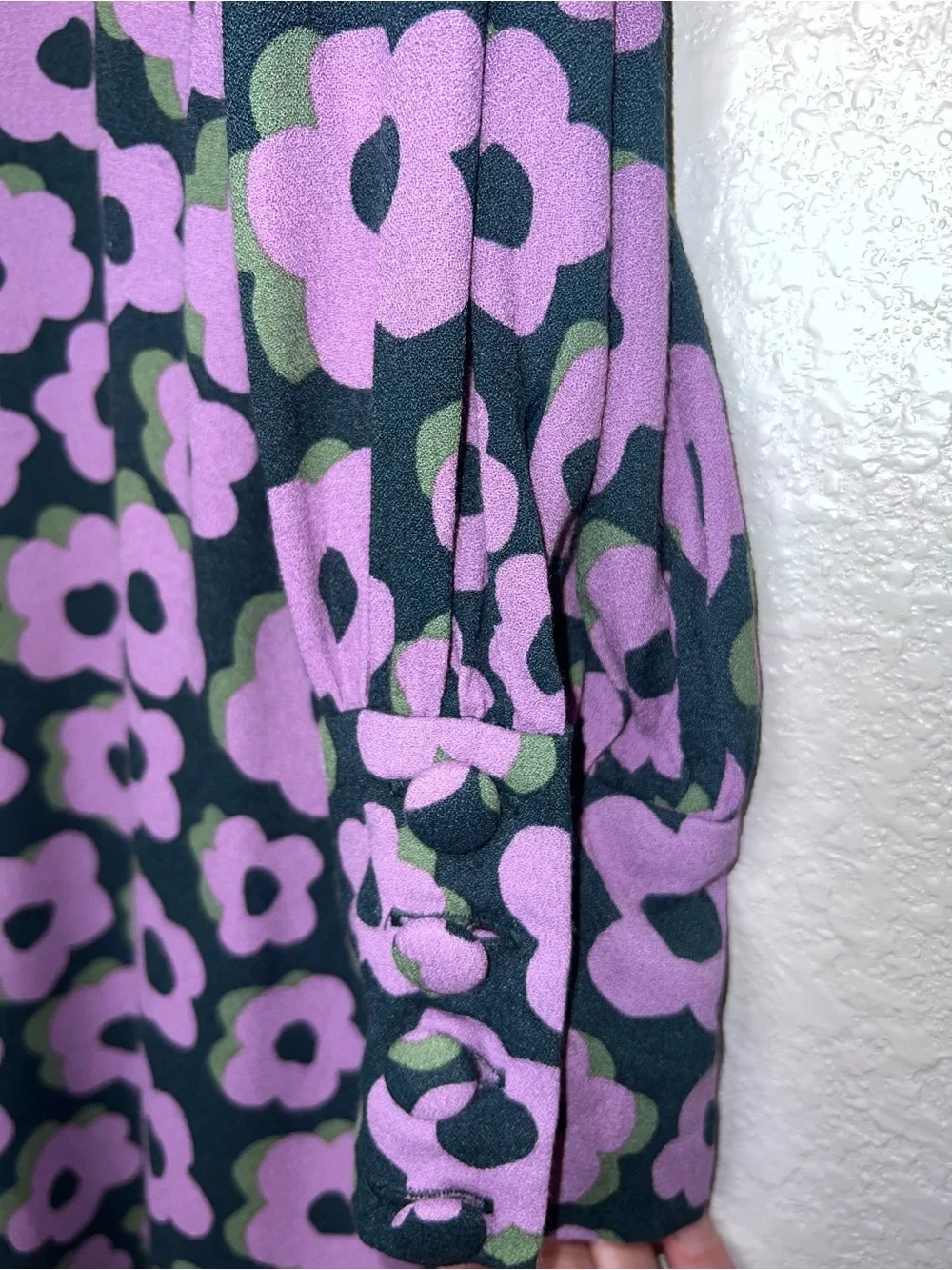 Kate Spade New York Flaire Flora Fluid Mini Dress Purple Puff Sleeves Size 6